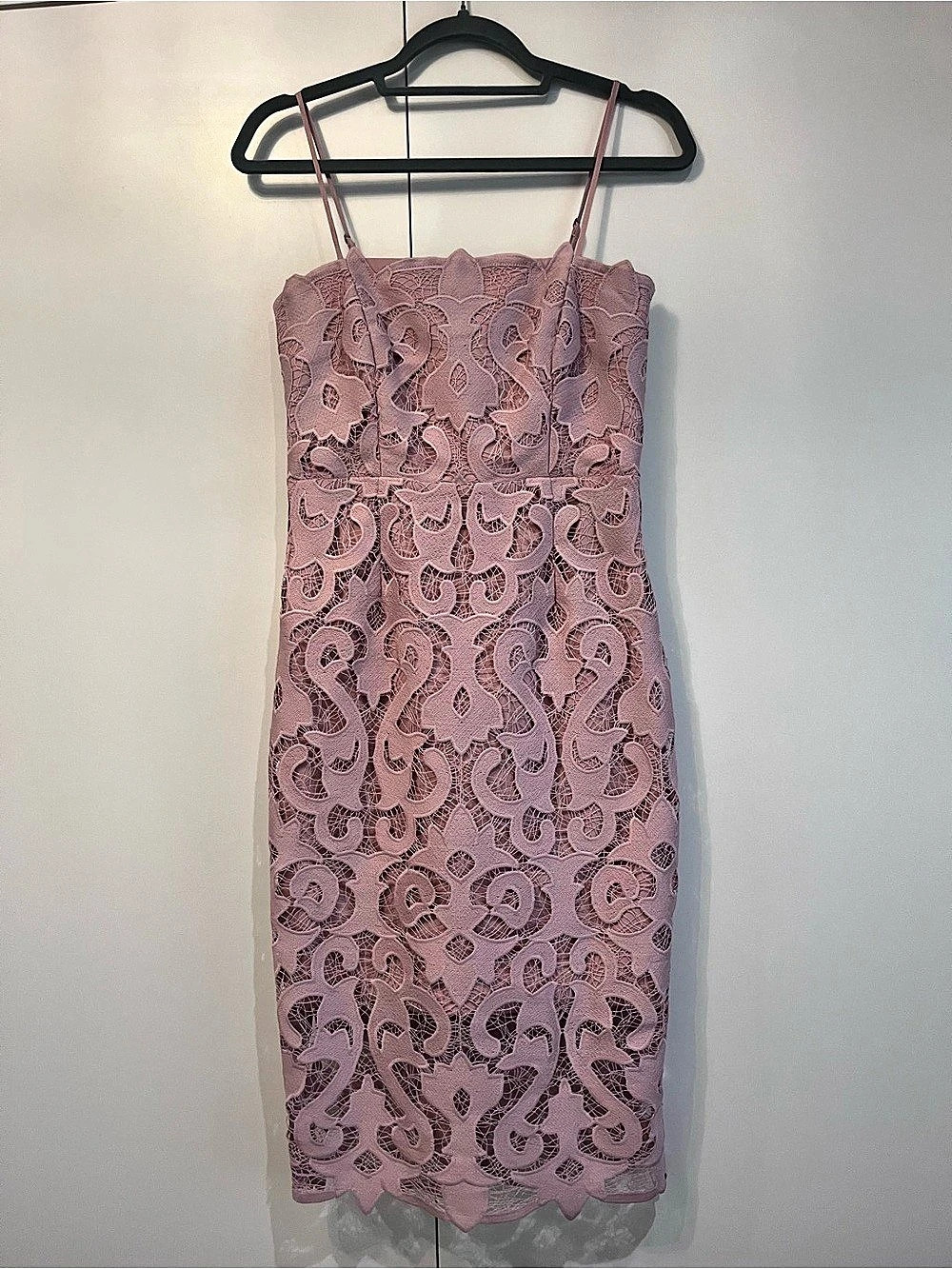 Bardot Lace Midi Dress in Pink Like New